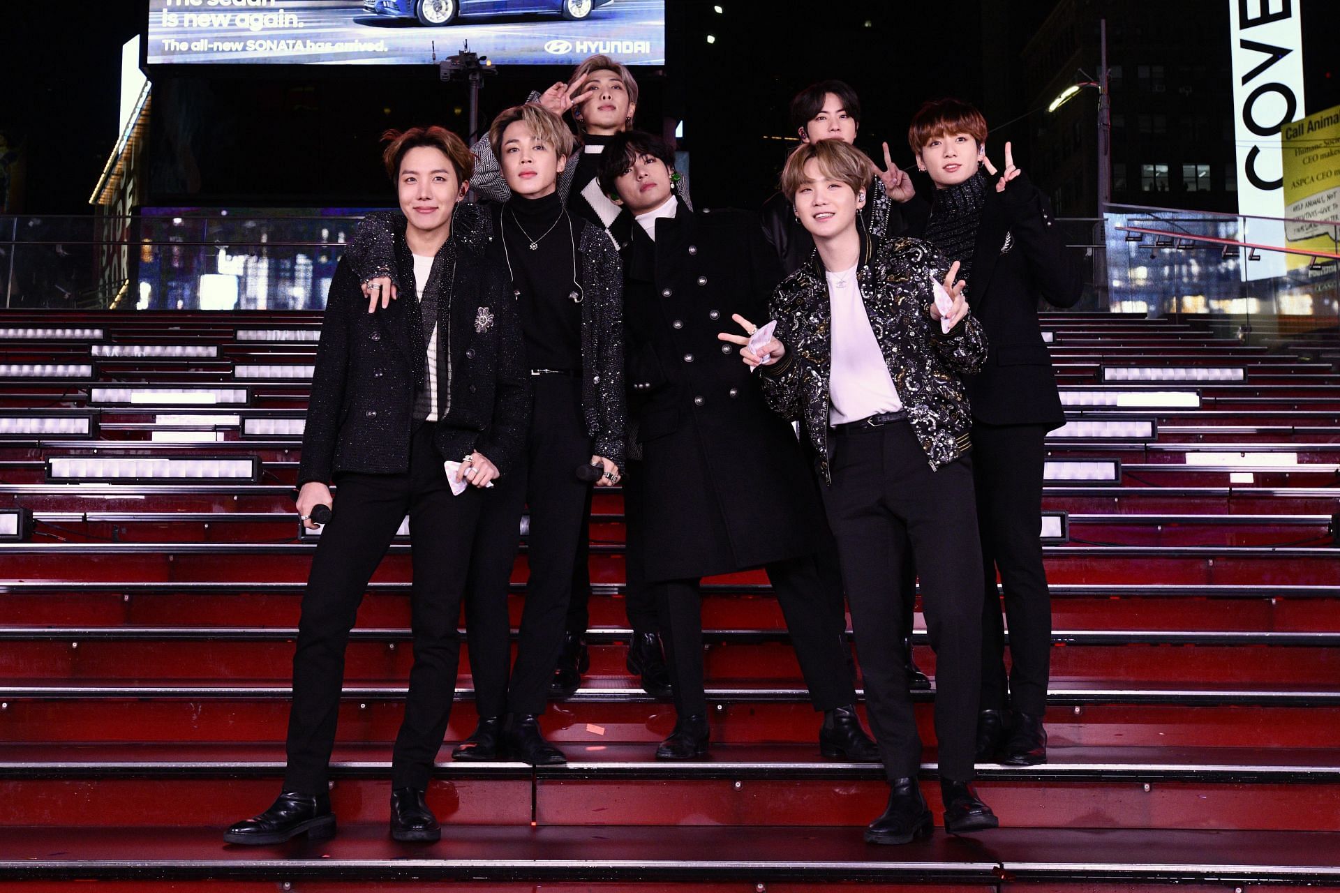 BTS performed during Dick Clark's New Year's Rockin' Eve With Ryan Seacrest 2020 on December 31, 2019. (Image via Getty)